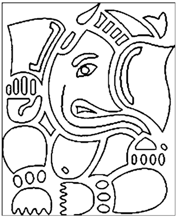 Ganesha Coloring Pages 600x732 Ganesha Coloring Pages
