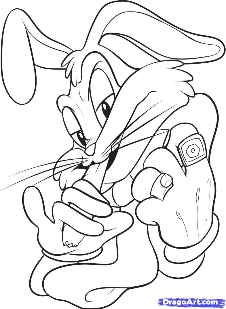 785x1074 Lujoso Looney Tunes Coloring Pages Bugs Bunny Molde