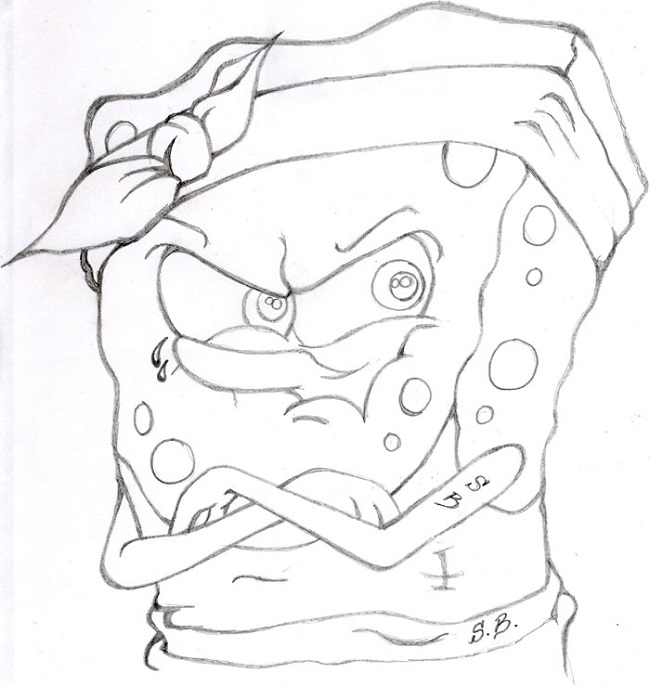 650x686 Gangster Spongebob Coloring Pages Coloring Pages