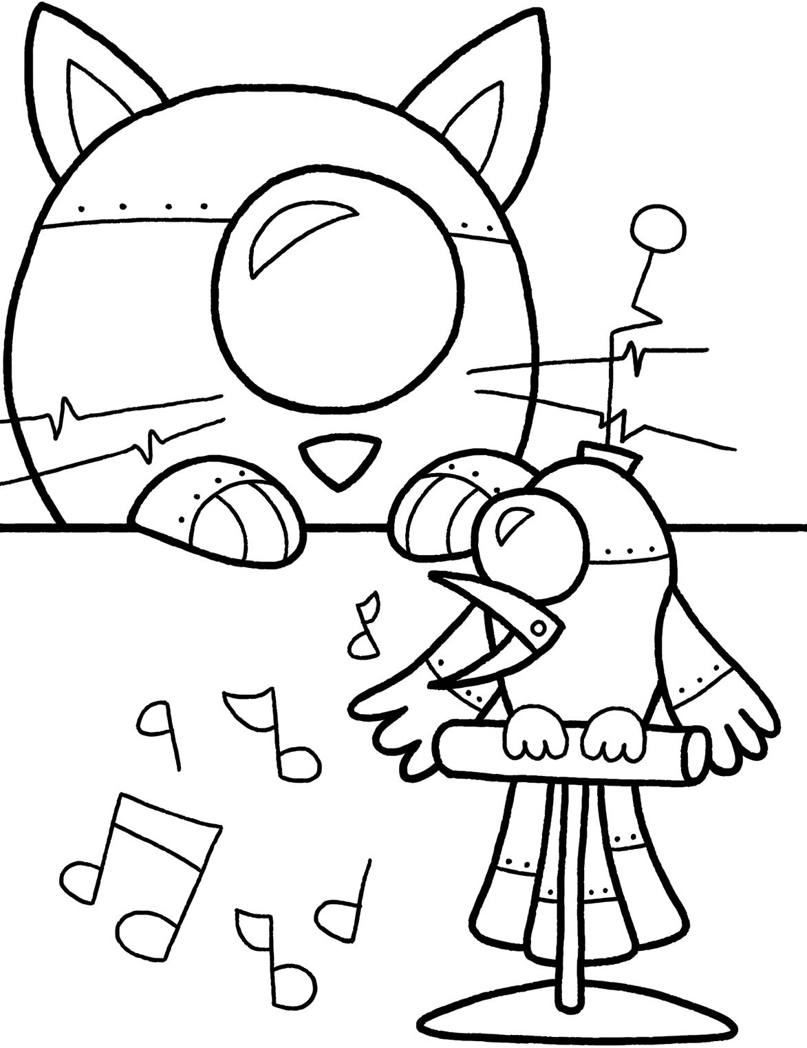 1173x1522 Bird Singing Robot Coloring Pages Coloring Pages Printables We