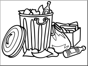 304x229 Clip Art Basic Words Garbage (Coloring Page) I