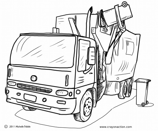 521x432 Garbage Truck Printable Coloring Pages Main Image For The Garbage