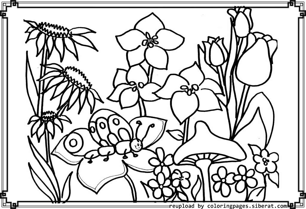 1024x700 Flower Garden Coloring Pages To Download And Print For Free