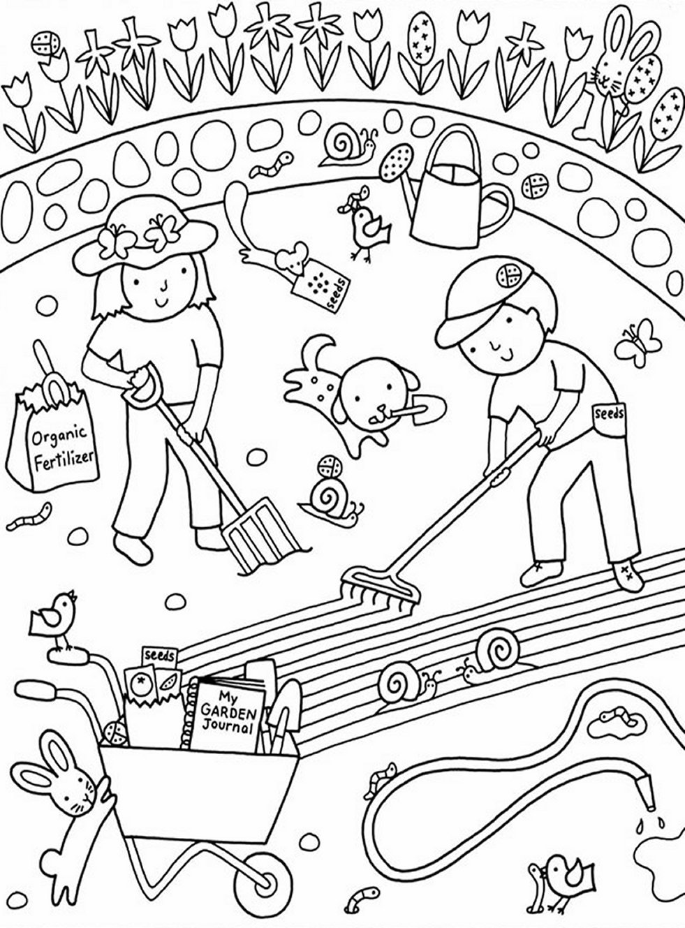 981x1329 Kids Gardening Coloring Pages Free Colouring Pictures To Print