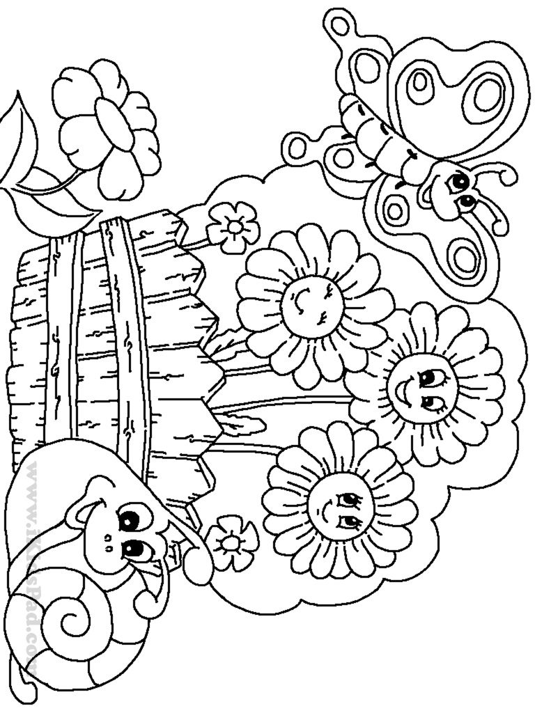 768x1024 Incredible Garden Coloring Pages For Kids Printable
