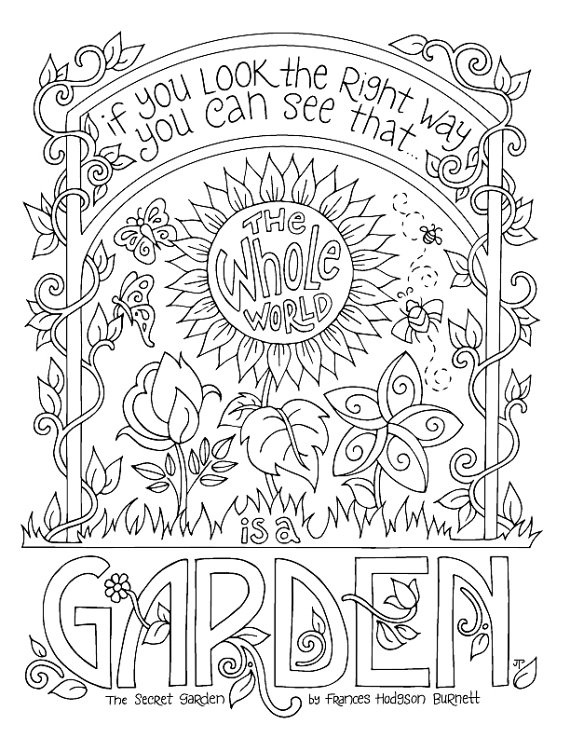 570x738 Secret Garden Coloring Page Frances Hodgson Burnett