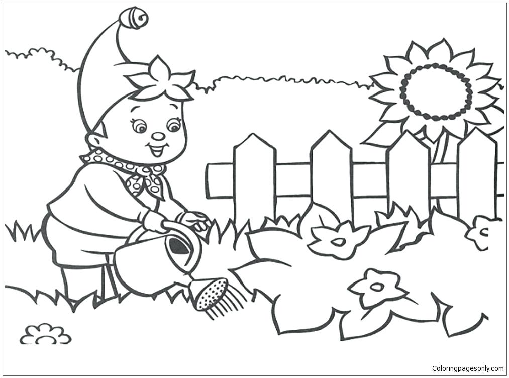 Printable Secret Garden Coloring Pages Kids Coloring Boy Watering 1013x752 Printable Secret Garden Coloring Pages Kids Coloring Boy Watering