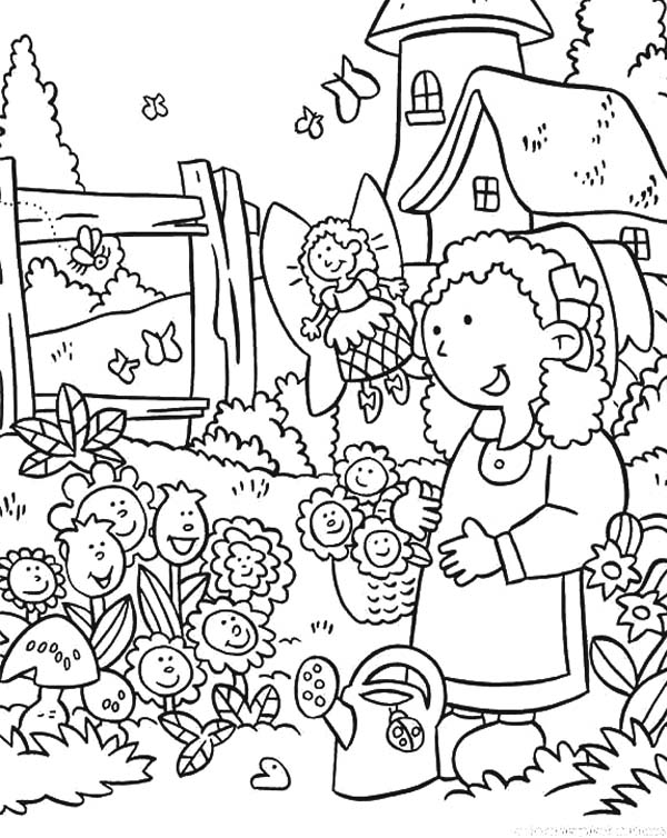 Flower Garden Coloring Pages 600x754 Flower Garden Coloring Pages