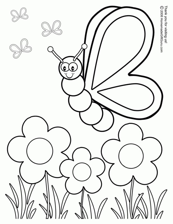 Printable Spring Coloring Pages Insectosartmath 556x720 Printable Spring Coloring Pages Insectosartmath