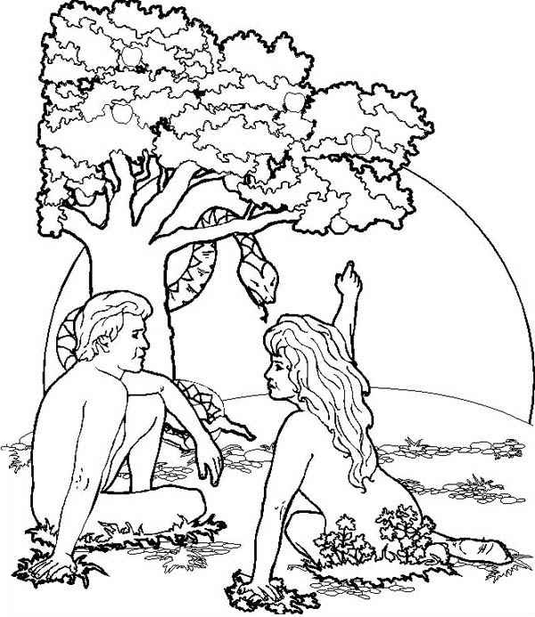 Garden Of Eden Where Adam And Eve Was Live Coloring Page 600x693 Garden Of Eden Where Adam And Eve Was Live Coloring Page