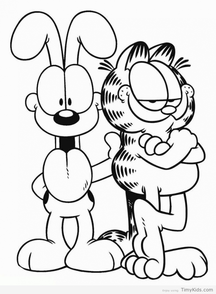 753x1024 Garfield And Odie Coloring Pages Timykids