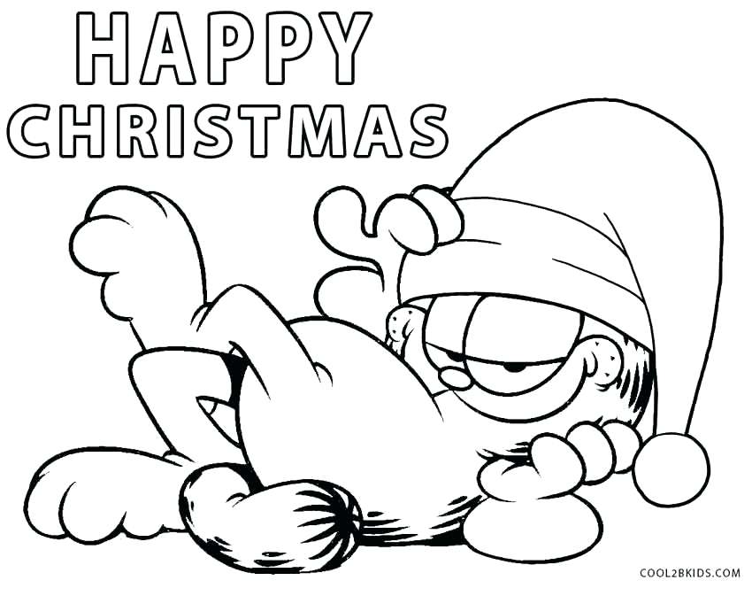850x673 Garfield Christmas Coloring Pages