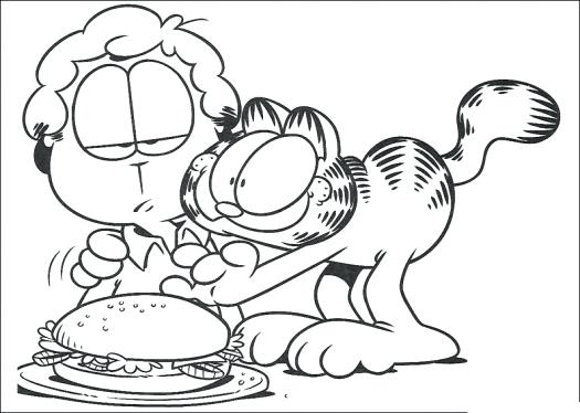 525x374 Garfield Coloring Pages Coloring Sheets Co Cartoon Thanksgiving