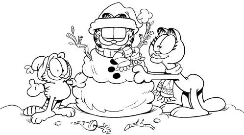 498x276 Garfield Christmas Coloring Pages Garfield In Snow Free Coloring