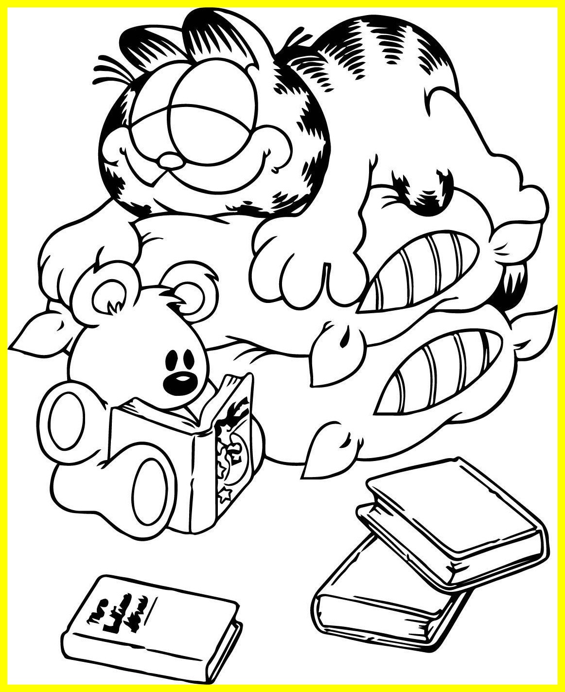 1162x1423 Fascinating Garfield Coloring Pages Of And Friends Inspiration