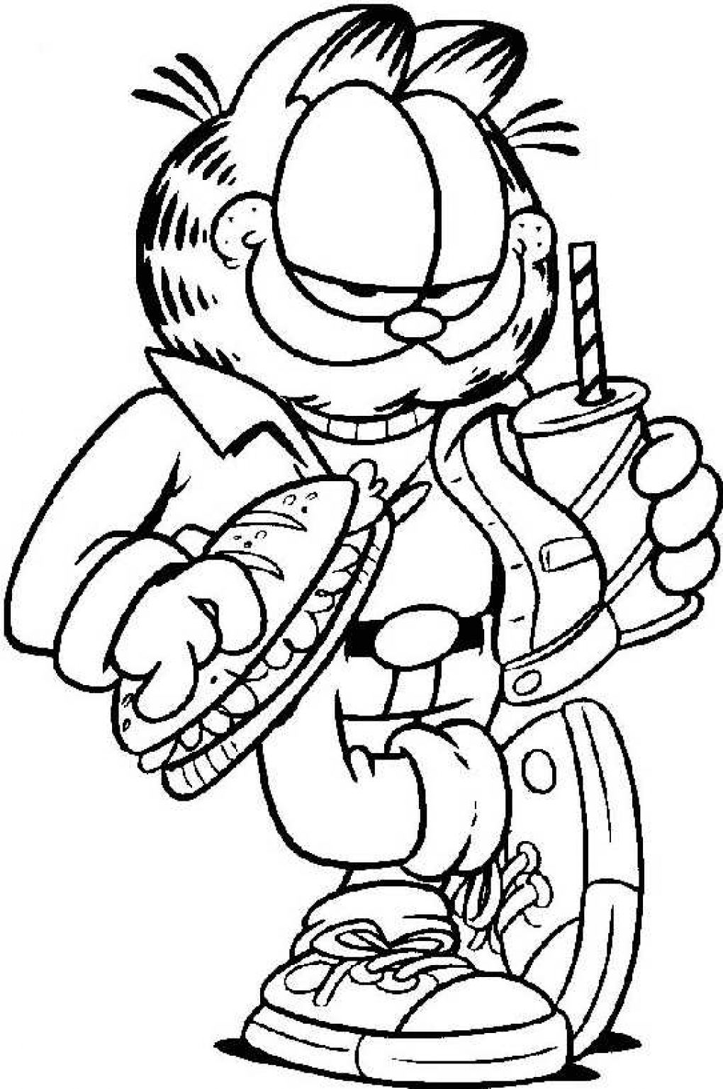 1020x1537 Free Cool Garfield Coloring Pages