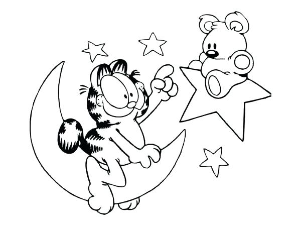 Garfield Coloring Pages Halloween Of And Bear Page 600x450 Garfield Coloring Pages Halloween Of And Bear Page