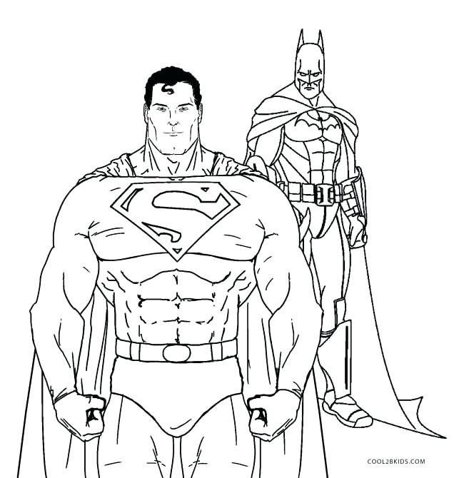 636x670 20 Awesome Batman And Superman Coloring Pages