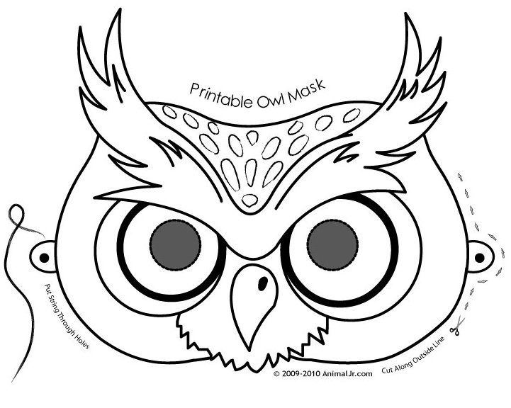 Face Coloring Printable Halloween Masks Owl Mask Page 721x576 Face Coloring Printable Halloween Masks Owl Mask Page