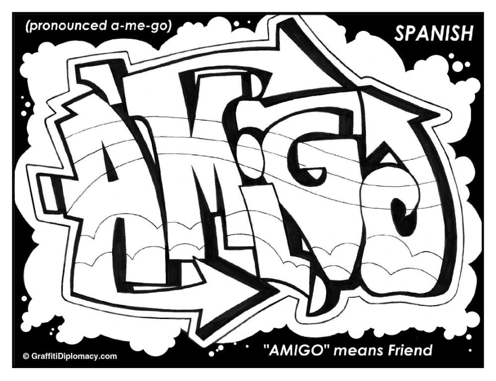 Multicultural Graffiti Free Coloring Pages 999x768 Multicultural Graffiti Free Coloring Pages