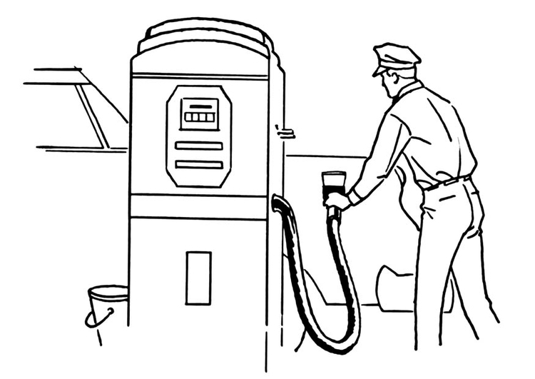 750x531 Coloring Page Petrol Station