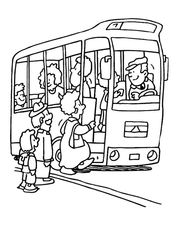 600x778 The Bus In The Crash By A Lot Of People Coloring Page Kids