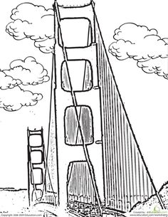 236x305 Golden Gate Bridge Coloring Page Golden Gate Bridge, Golden Gate