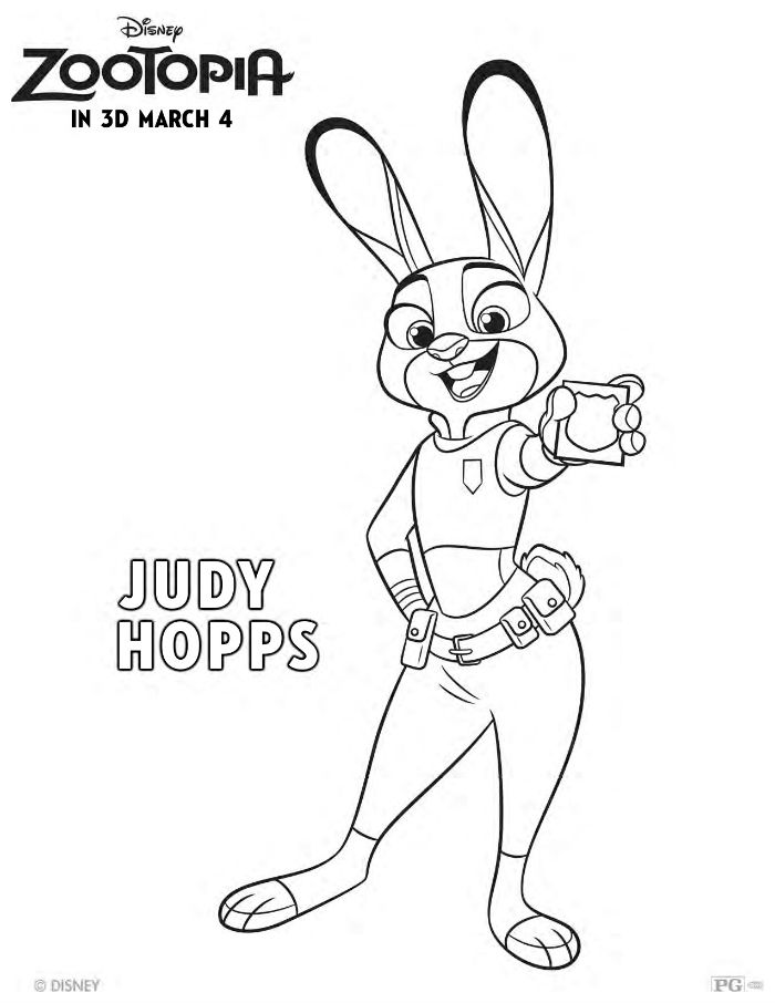 Free Disney Zootopia Judy Hopps Coloring Page Printable Coloring 700x906 Free Disney Zootopia Judy Hopps Coloring Page Printable Coloring