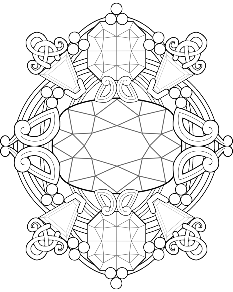 Gemstone Fantasy ~ Adult Coloring Page By Kittenpants 800x1000 Gemstone Fantasy ~ Adult Coloring Page By Kittenpants