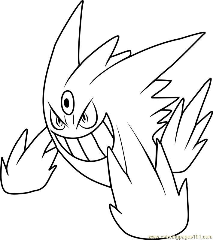 Mega Gengar Pokemon Coloring Page 709x800 Mega Gengar Pokemon Coloring Page