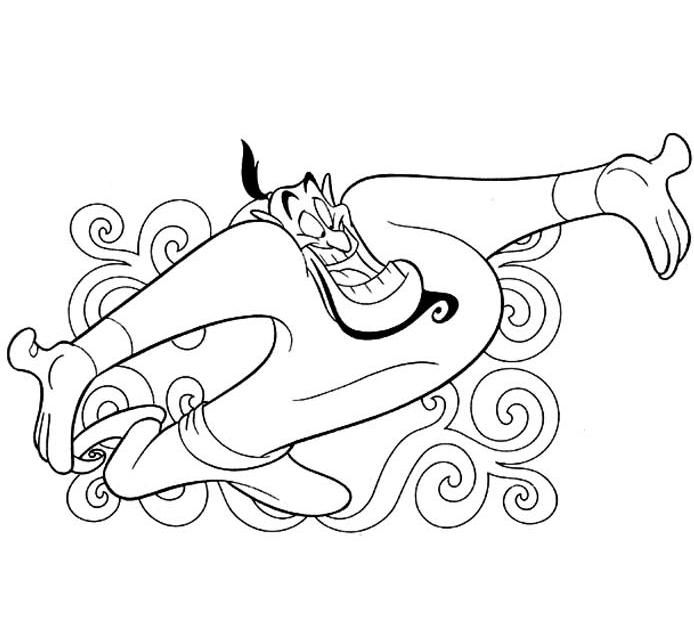 Coloriage Aladdin Genie Coloring Pages 694x629 Coloriage Aladdin Genie Coloring Pages