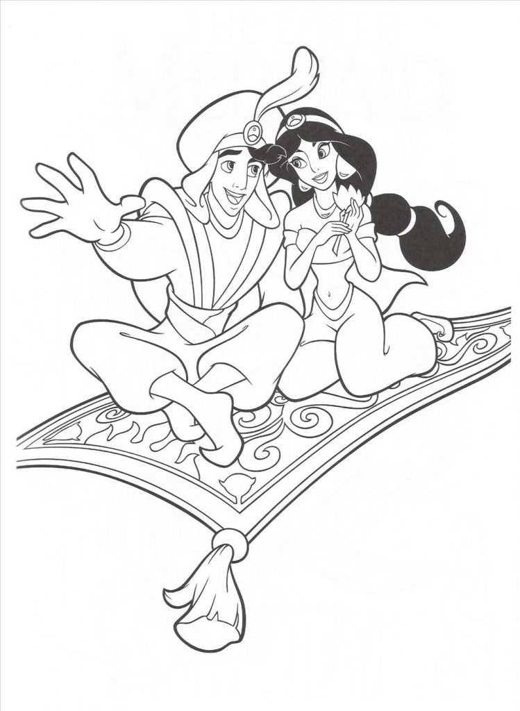 Aladdin Coloring Pages The Genie Aladdin And Jasmine Coloring Page 749x1024 Aladdin Coloring Pages The Genie Aladdin And Jasmine Coloring Page