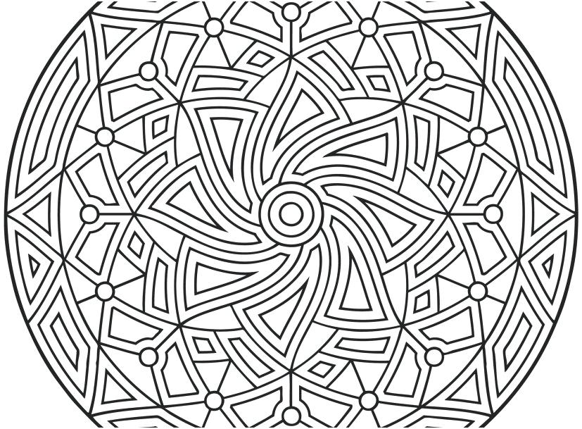 827x609 Geometric Patterns Coloring Pages