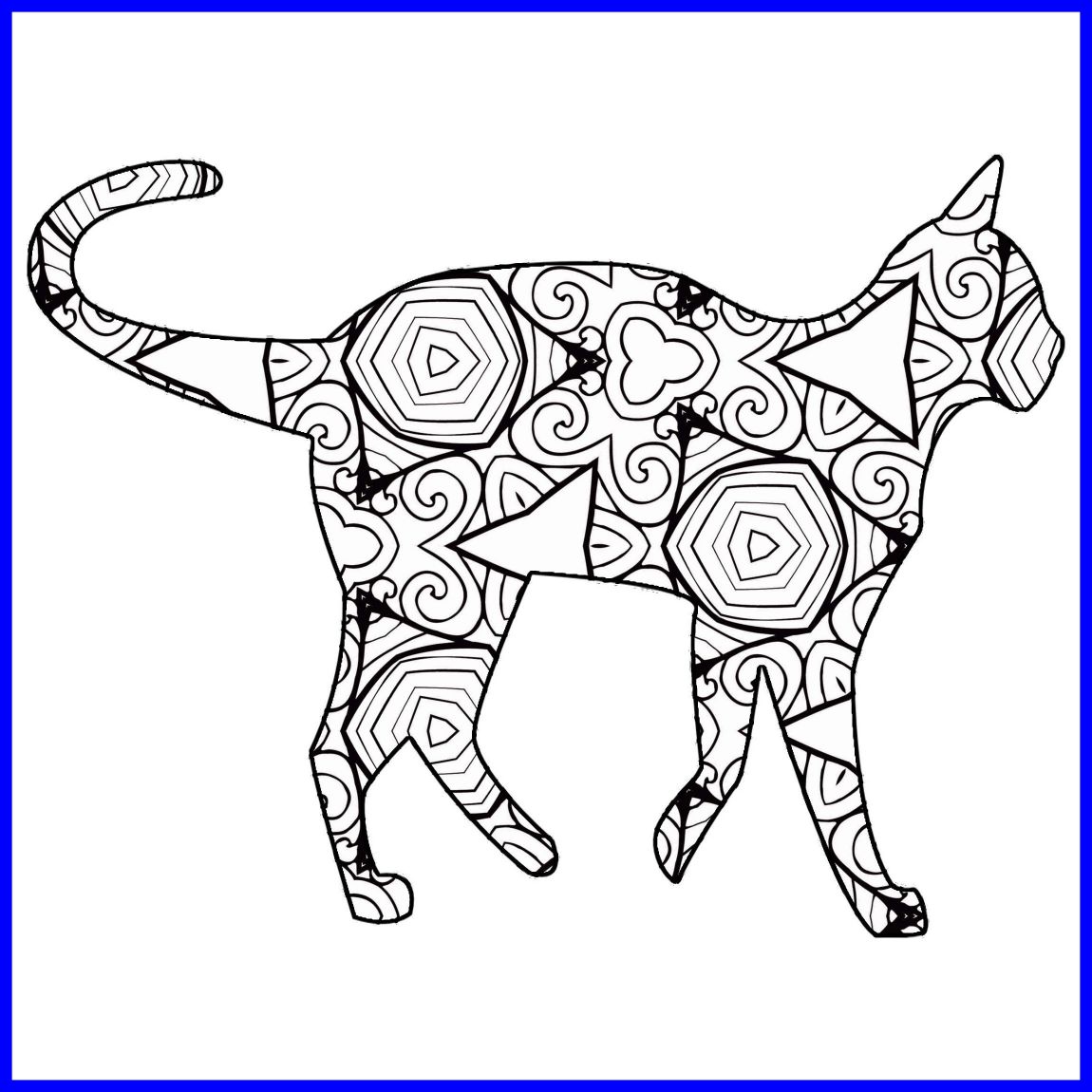 1150x1150 Shocking Geometric Cat Coloring Page Image Of Popular And Trends