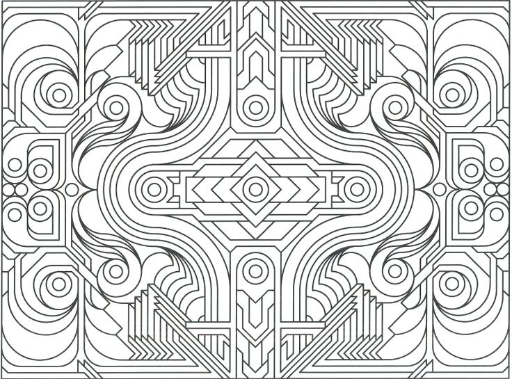 736x545 Geometric Art Coloring Pages Printable Sheets Ar Murs