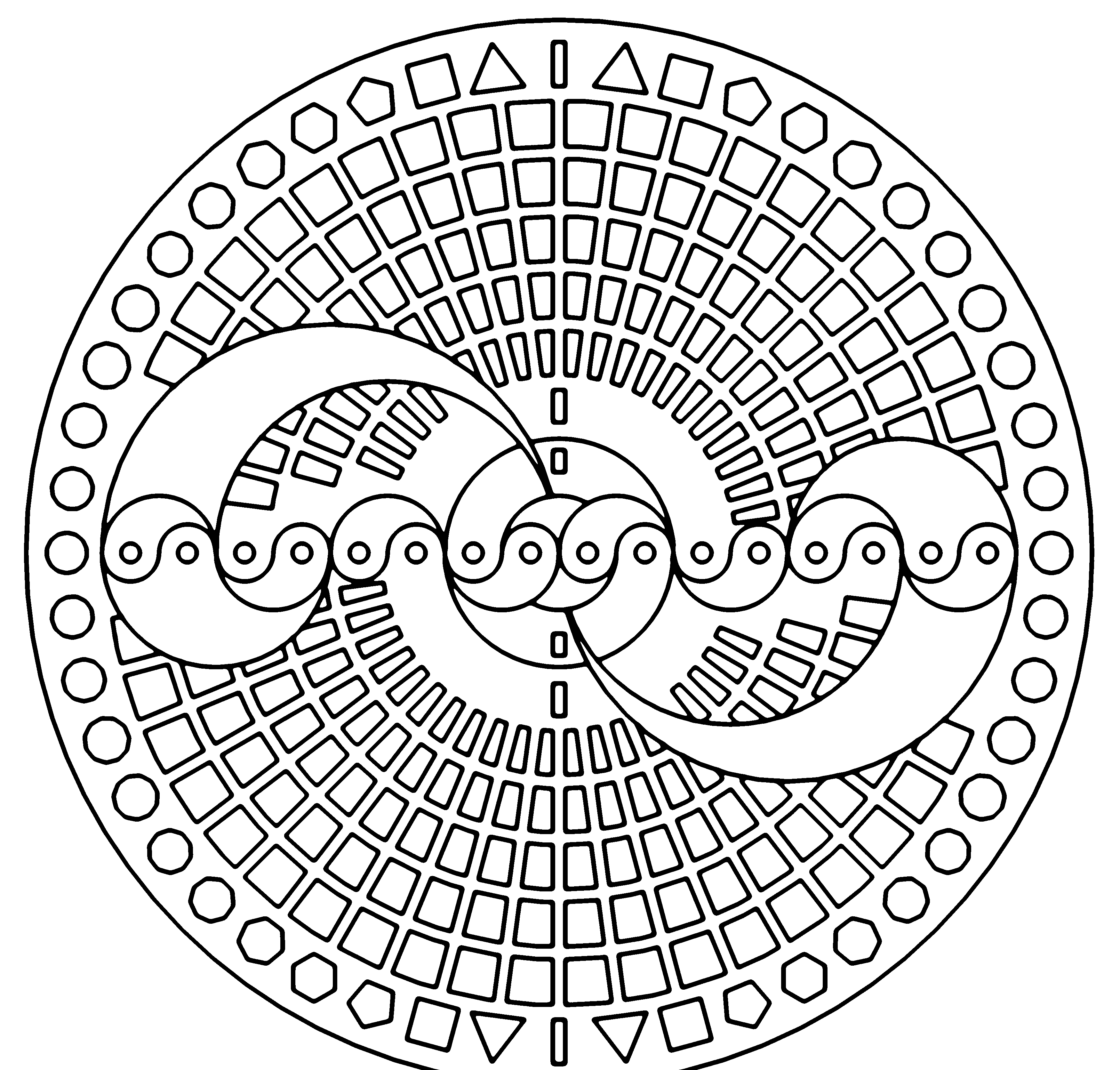 3500x3343 Geometric Circle Coloring Pages Allmadecine Weddings