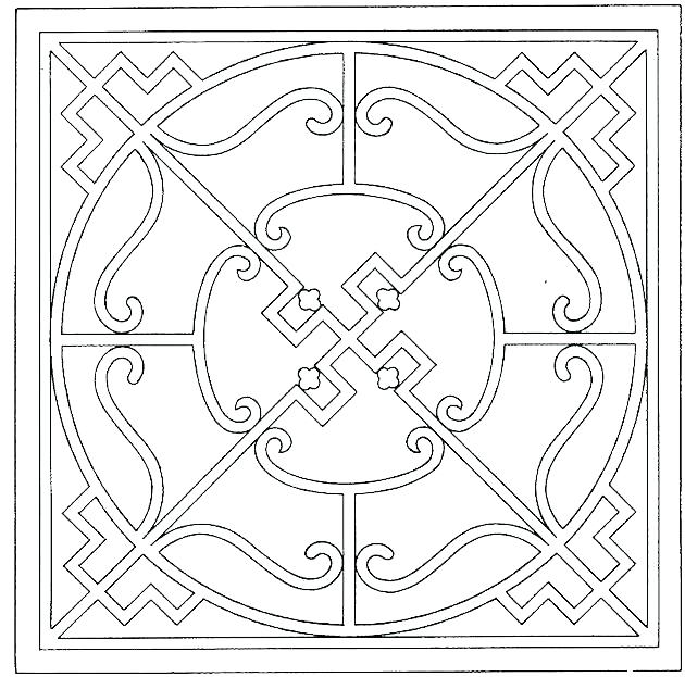 630x623 Geometric Coloring Pages For Adults