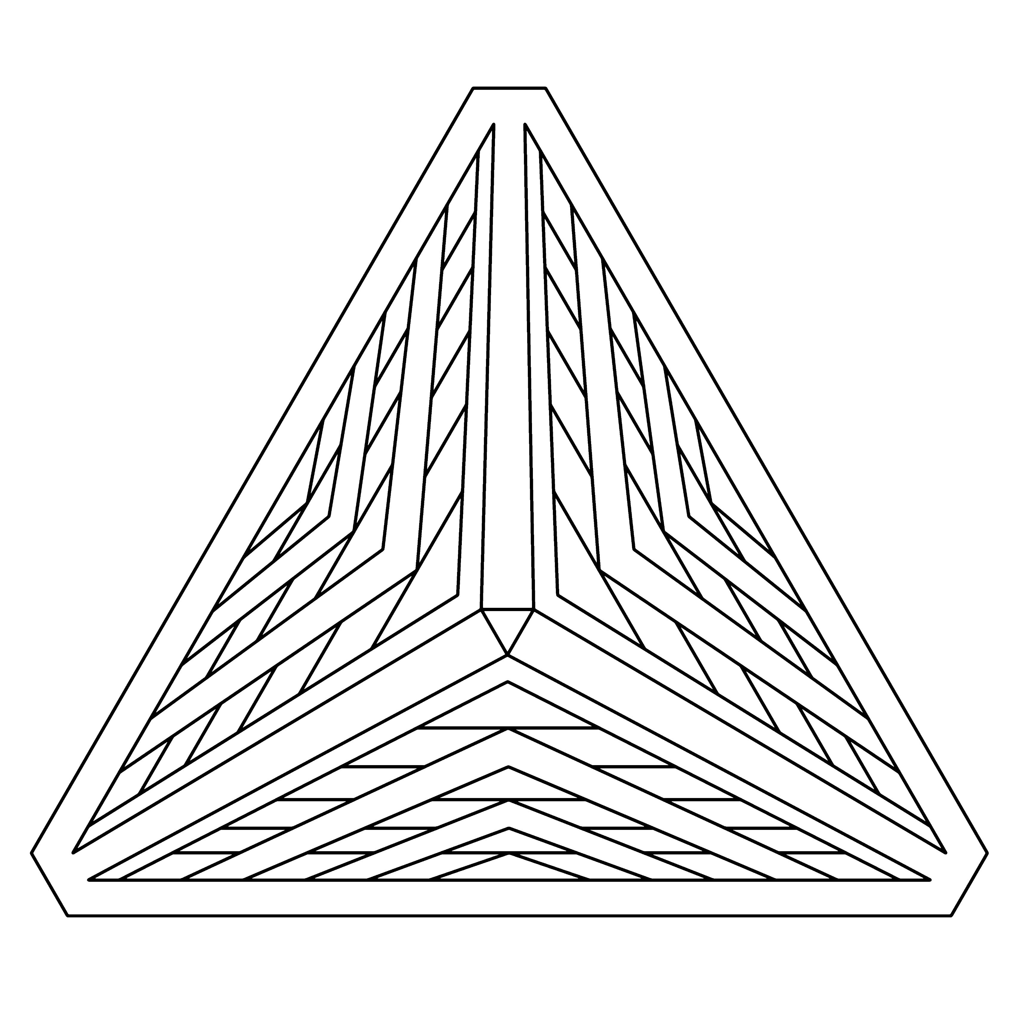Geometry Coloring Page, Pyramid 3 To Color Adult 3400x3400 Geometry Coloring Page, Pyramid 3 To Color Adult