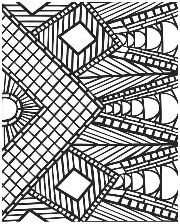Geometric Coloring Pages For Adults To Print Adult Coloring 600x747 Geometric Coloring Pages For Adults To Print Adult Coloring