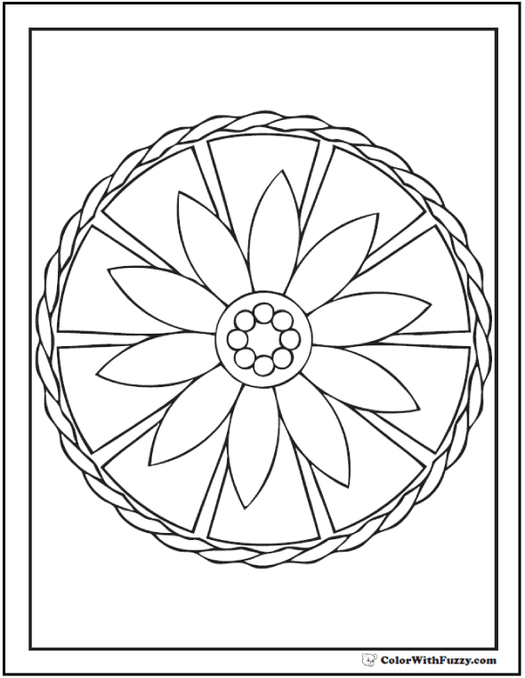 Geometric Coloring Pages For Kids Daisy Wheel 590x762 Geometric Coloring Pages For Kids Daisy Wheel