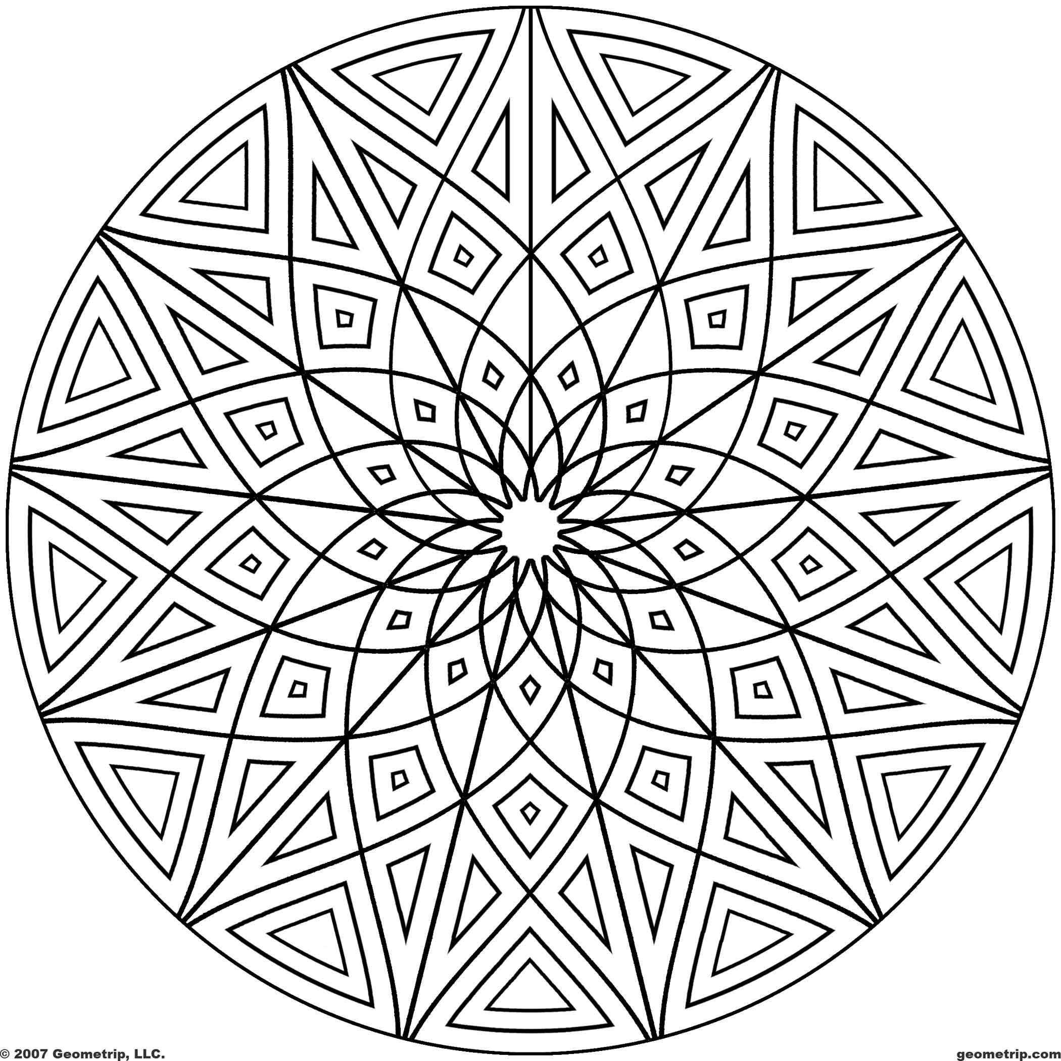 2100x2100 Cool Geometric Designs Coloring Page For Free Circles Page 4