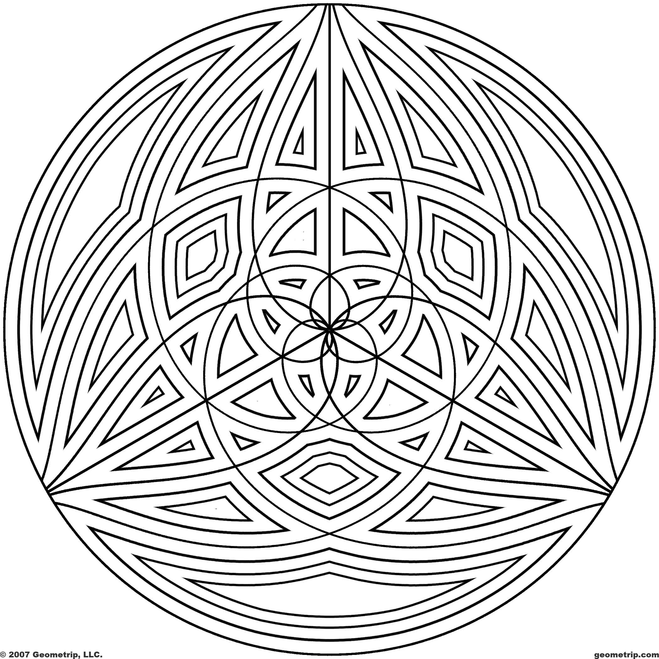 2100x2100 Difficult Geometric Design Coloring Pages Circles Page 3 Of 5