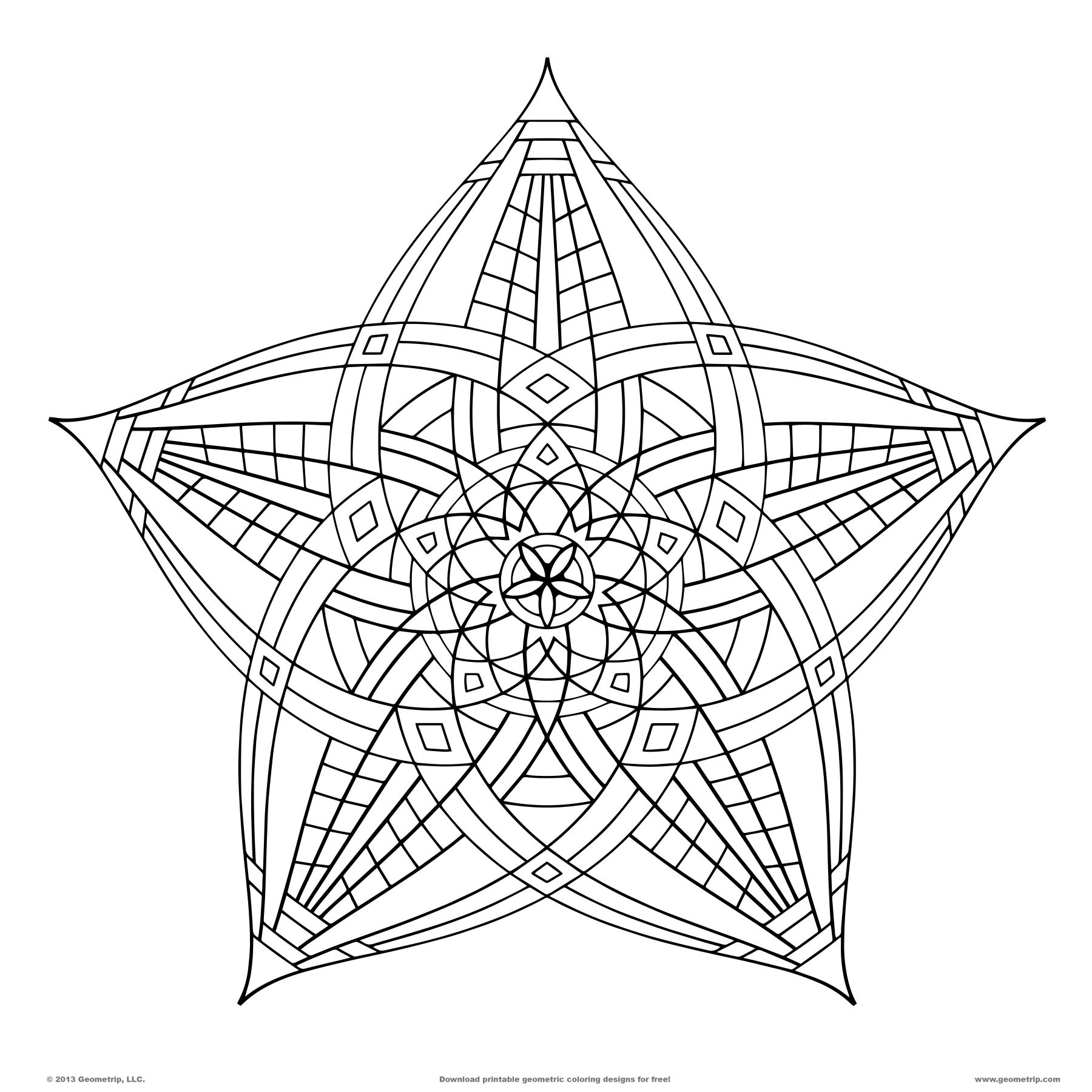 1800x1800 Shocking Geometric Design Coloring For Adults Page Kids Pic