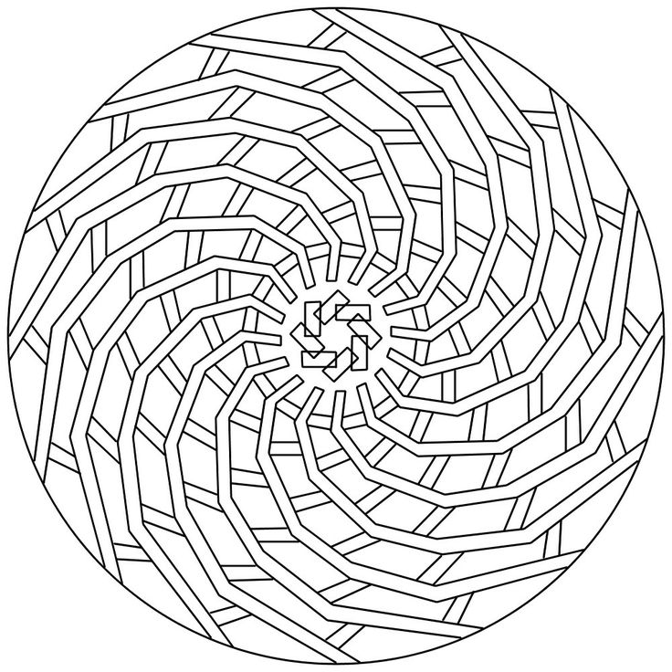 736x736 Geometric Mandala Coloring Pages