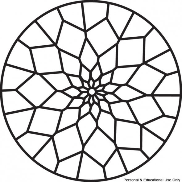 590x590 Geometric Mandala Coloring Pages