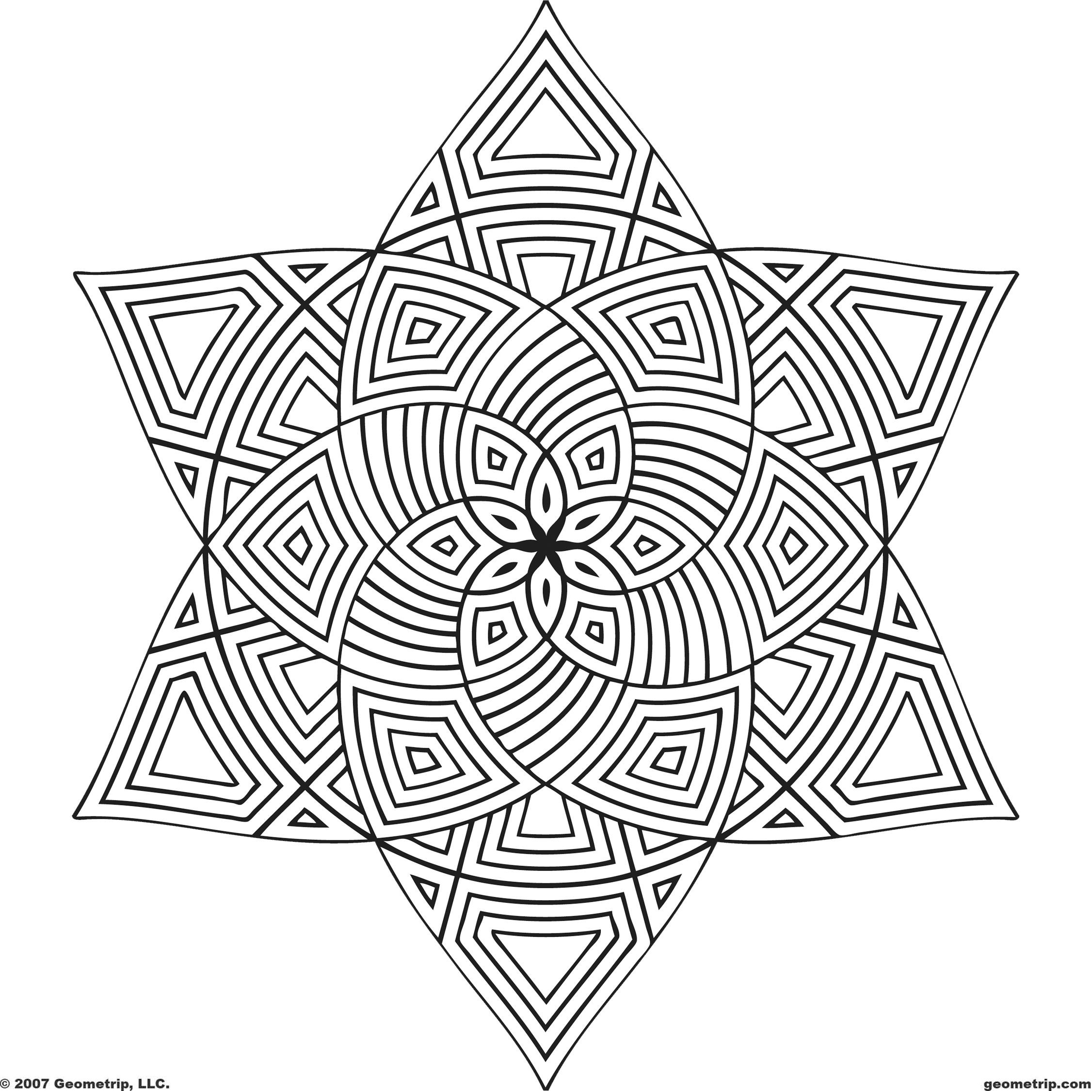 Geometric Pattern Coloring Pages For Adults At Free