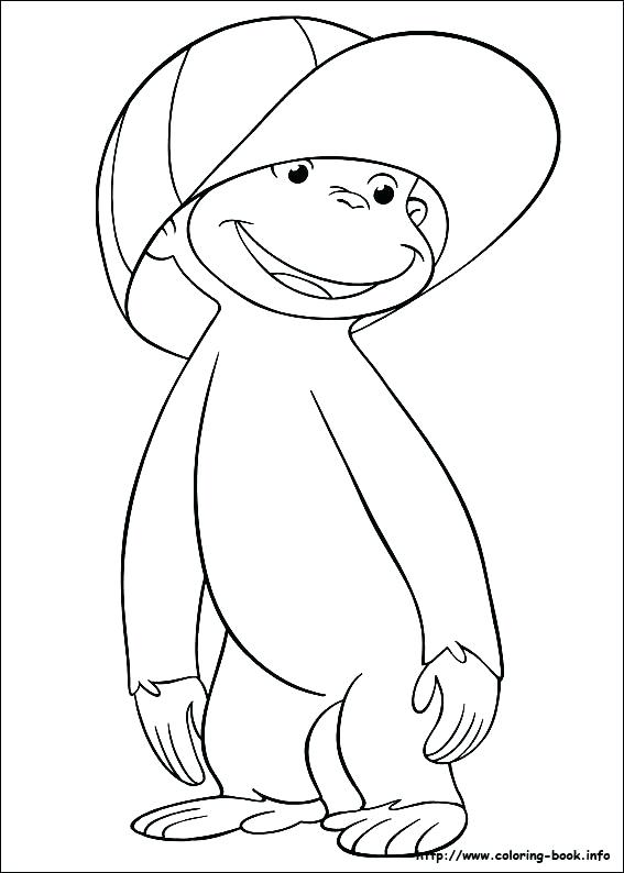 Curious George Coloring Page Wearing Hat Curious Coloring Pages 567x794 Curious George Coloring Page Wearing Hat Curious Coloring Pages