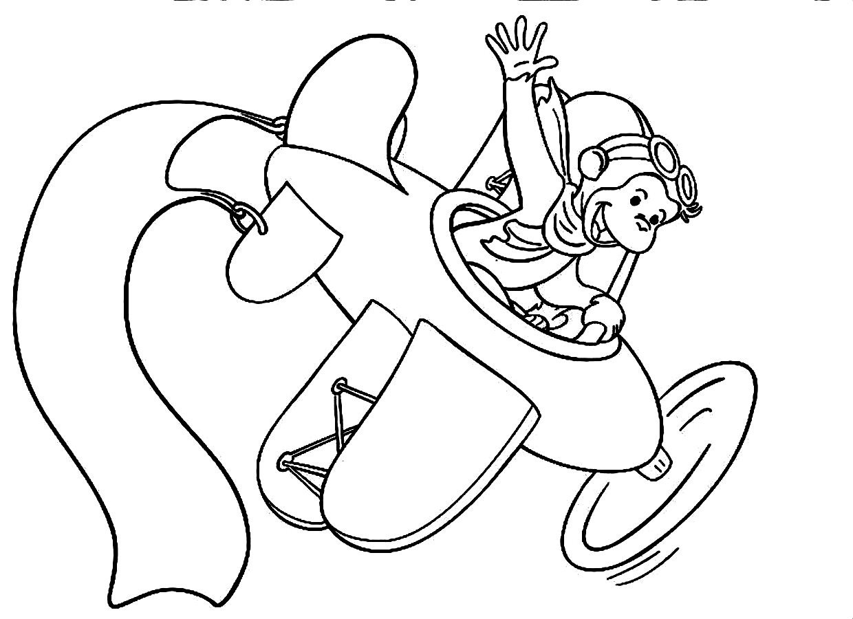Printable Curious George Coloring Pages For Kids 1240x900 Printable Curious George Coloring Pages For Kids