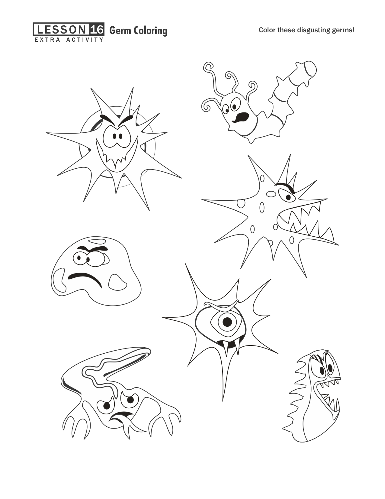 Weird Bacteria Coloring Page Germs Lesson Acti 1275x1651 Weird Bacteria Coloring Page Germs Lesson Acti