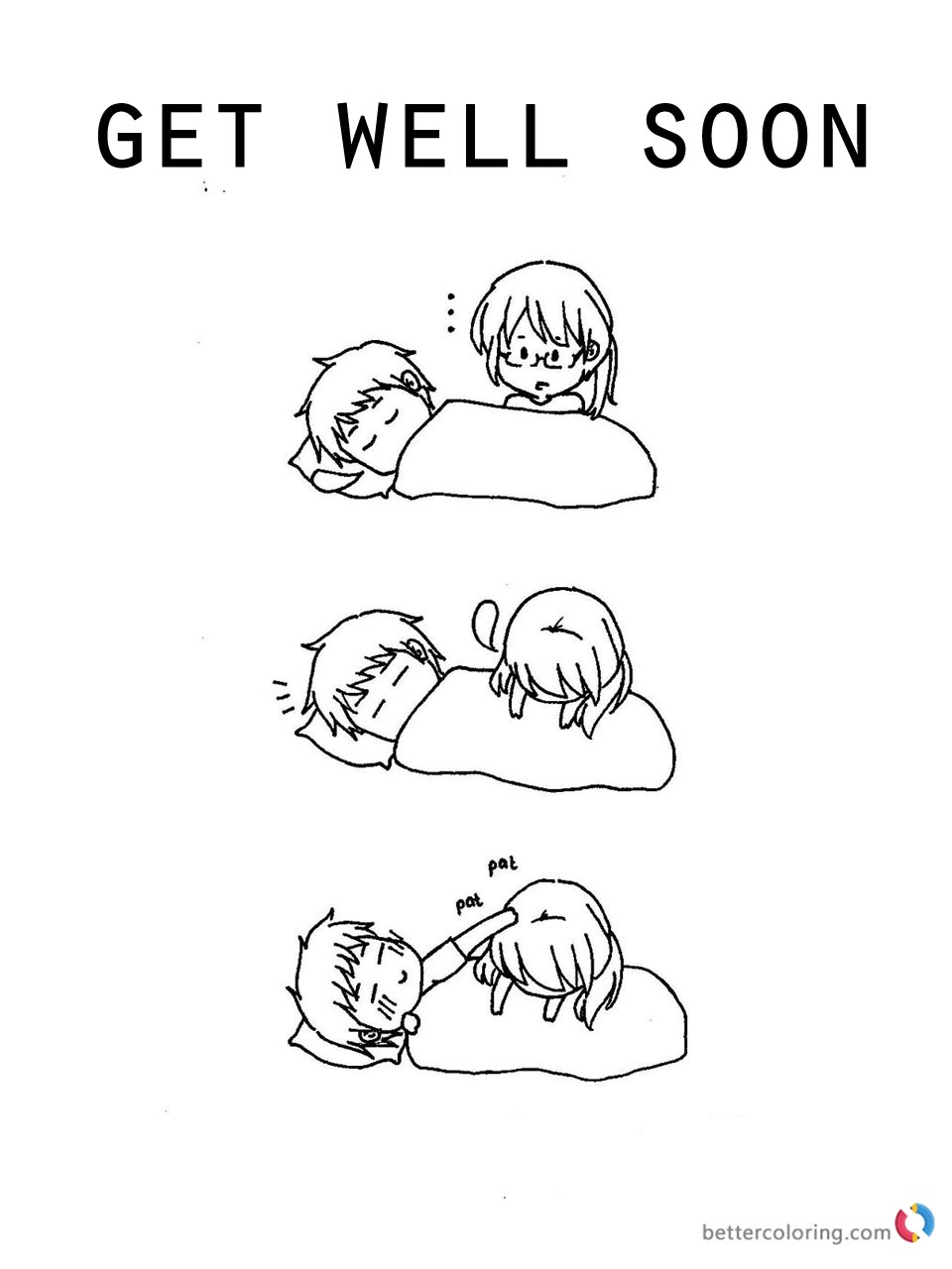 960x1280 Cute Get Well Soon Coloring Page